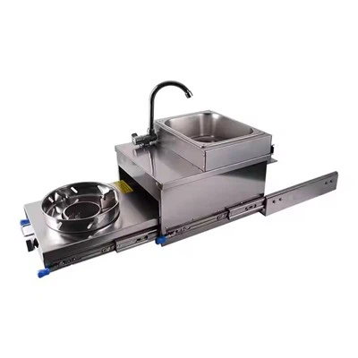 Kompor gas tarik RV dengan wastafel dapur wastafel